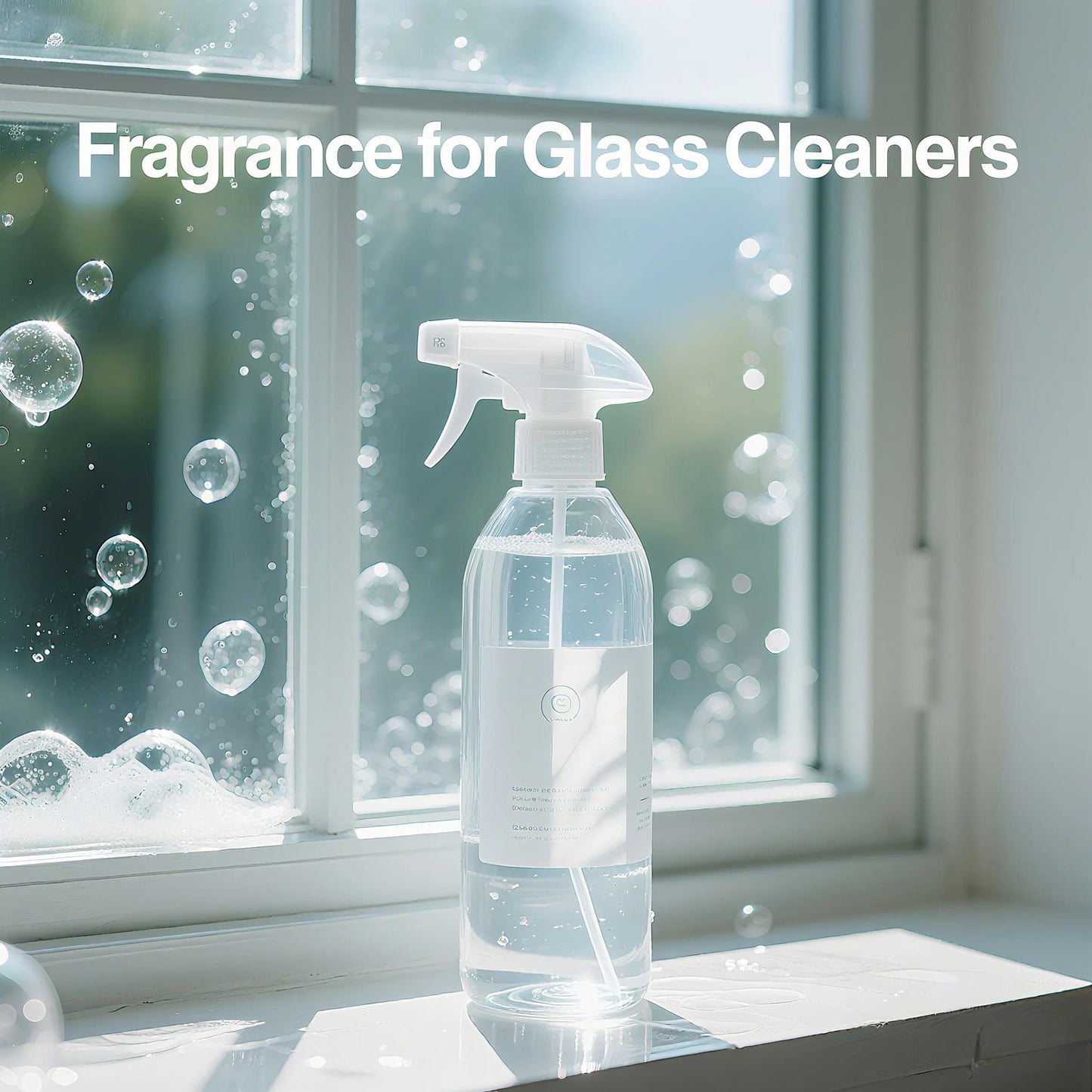 Yinchee Household Cleaning Fragrance Oil Green Apple scent glass cleaner spray bottle near window