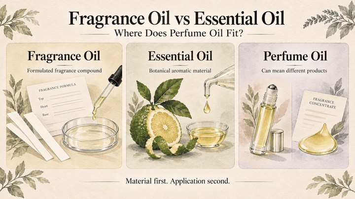 Fragrance oil vs essential oil and perfume oil comparison
