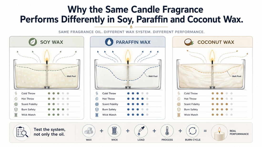 Why the Same Candle Fragrance Performs Differently in Soy, Paraffin and Coconut Wax