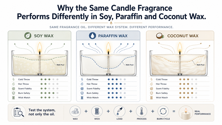 Why the Same Candle Fragrance Performs Differently in Soy, Paraffin and Coconut Wax
