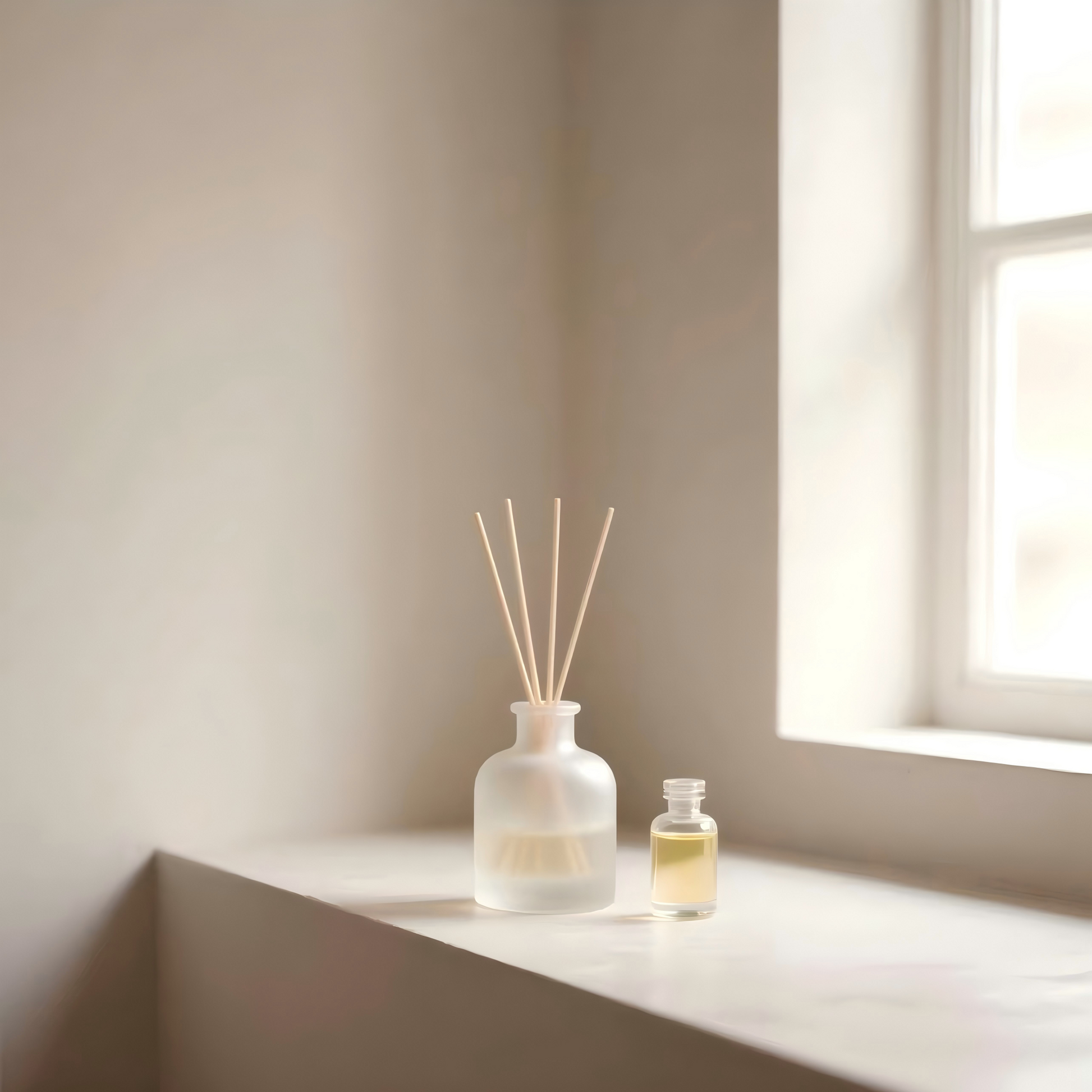 Yinchee Air Care Fragrance Oil reed diffuser bottle displayed on a windowsill