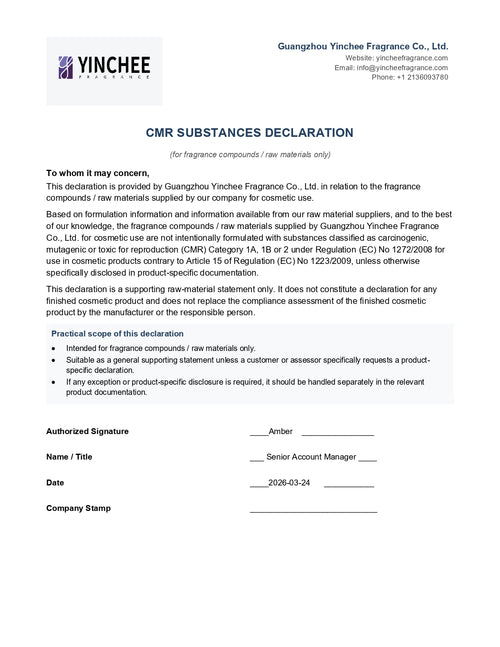 CMR Substances Declaration
